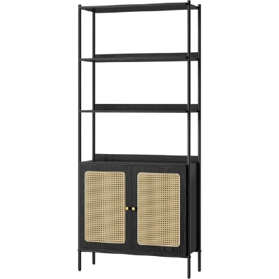 Knižnica Vasagle Balety, 76 cm, čierno-hnedá