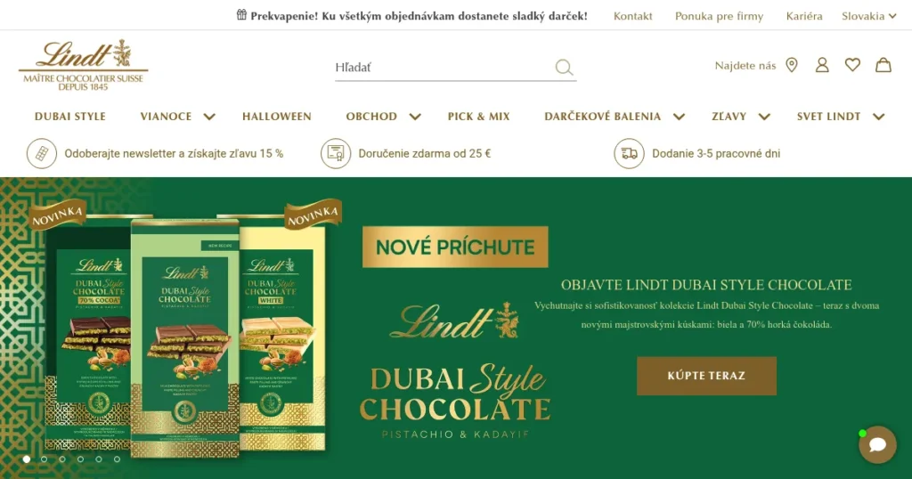 Lindt čokoláda - web