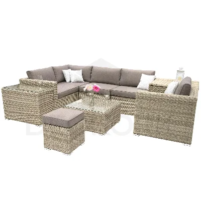 Modulová ratanová zostava SEVILLA, béžová – vlastná konfigurácia
