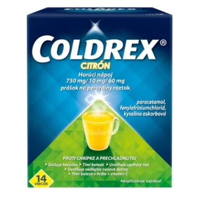 Coldrex horúci nápoj citrón 14 vrecúšok