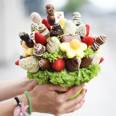 Ovocné a čokoládové kytice