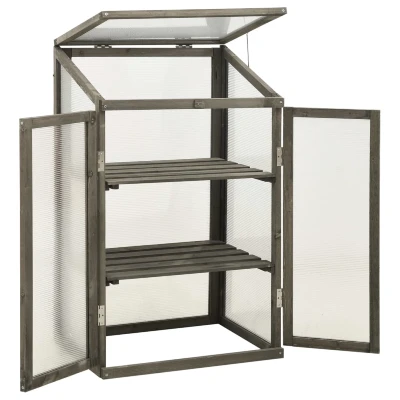 Drevený mini skleník VidaXL